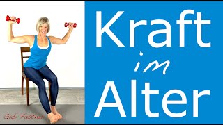 🍒 25 min Kraft im Alter  Training im Sitzen mit Kleinhanteln [upl. by Elleyoj]