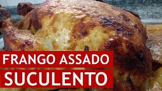 FRANGO ASSADO SUCULENTO RECHEADO COM BATATAS TEMPERO ESPECIAL [upl. by Urquhart529]