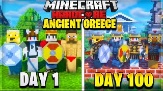 We Survived 100 Days in Minecraft in Ancient Greece [upl. by Nahtanhoj]