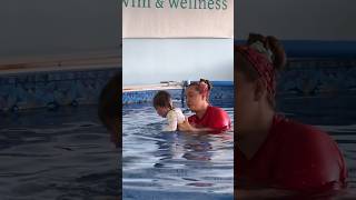 My 18 month old learns to swim She is a future Olympic swimmer [upl. by Olonam412]