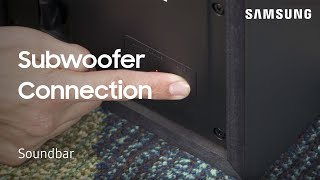 How to manually connect the subwoofer to your 2018 Soundbar  Samsung US [upl. by Sacksen]