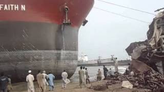 Ship Beaching Ore Carrier MV FAITH Nwmv [upl. by Etheline]