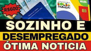 QUEM MORA SOZINHO E DESEMPREGADO tem direito ao bolsa familia 2024 600 reais pra cada [upl. by Matilda]