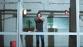 Raylan at shooting range after being shot  Justified S03E01 [upl. by Ennayllek]