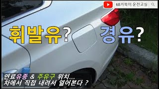 초보운전상식 승용차 연료종류 휘발유가솔린  경유디젤 구별법 연료주유구 위치 확인하는 꿀팁 알려드려요 [upl. by Lamont]