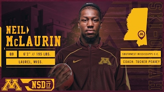 Neil McLaurin Highlights 2017 Gopher Football Signing Day [upl. by Elias799]