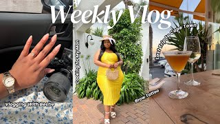 Weekly Vlog  Brow Tattoo Last Work Trip To Cape Town Cooking Class amp Making Chrismas Content [upl. by Aihseyt]