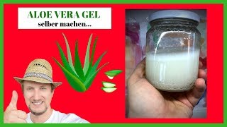 Aloe Vera Gel selber machen 🔴 Hautpflege DIY Naturkosmetik [upl. by Oinoitna638]