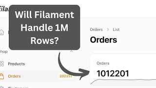 Filament Performance 1M DB Rows  Benchmark [upl. by Laud]