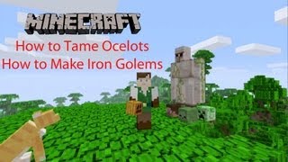 Minecraft Xbox 360 TU12 How to Tame OcelotsMake Iron Golems [upl. by Reiko603]