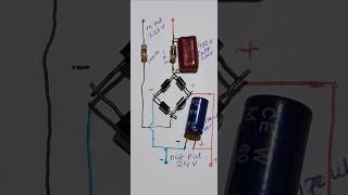 Make 220v AC to 24volt DC Convertercircuit diagram electronic youtubeshorts [upl. by Winsor836]