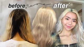 bleaching my roots AT HOME ✰ tips amp advice [upl. by Hgielac]