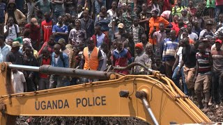 Kampala Rescue operations ongoing at deadly rubbish dump collapse  AFP [upl. by Prior]