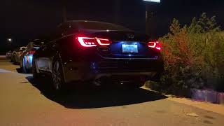 Q50 Redsport Ark Exhaust  AMS Full Downpipes [upl. by Atnoed]