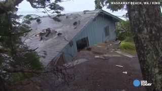 Storms erosion wash away houses on Washaway Beach [upl. by Nam]