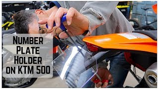 DIY number plate  licence plate holder on KTM 500 EXCF [upl. by Arlie518]