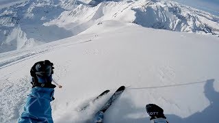 Aiguille du Midi  Vallée Blanche Off piste Skiing  drone Phantom 3  ski with gopro4 [upl. by Wisnicki222]