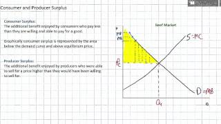 Consumer Surplus and Producer Surplus [upl. by Spatz219]