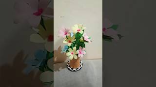 Creative flowers vase tea cup craftpaper reels viralvideo youtube trending usha kajal [upl. by Ferrick]