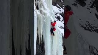 Ice Climbing in Bozeman 🥶🤯 Snow Tracking ❄️ Amazing Expression climbing shorts travel snow [upl. by Mahmoud80]