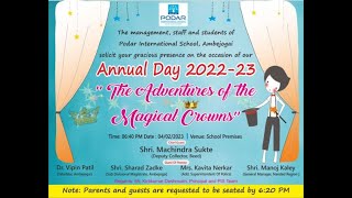 Podar International School Ambejogai Annual Day 202223 [upl. by Lilahk154]