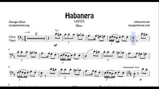 Habanera Bizet Sheet Music for Cello and Bassoon Opera Carmen Bass Clef [upl. by Joshia]