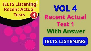 IETLS Listening Recent Actual Tests  Vol 4  TEST 1 Listening with Answer key [upl. by Rusell696]