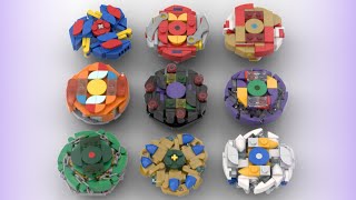 Building EVERY Brickbeyz BZ01  BZ09  Lego Beyblade Timelapse [upl. by Chelsea907]