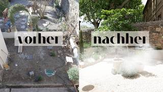 UNSERE FRANZÖSISCHE TERRASSE IST FERTIG   VorherNachher  Mediterrane Gartengestaltung [upl. by Boonie]