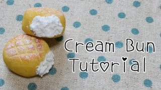 Sweets Deco Cream Bun Tutorial☆スイーツデコクリームドーナツ作り方 [upl. by Staal]