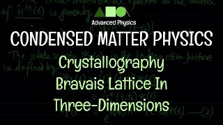 Condensed Matter Physics  Crystallography  Bravais Lattice In ThreeDimensions [upl. by Asim311]