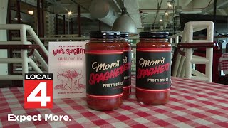 Eminems Moms Spaghetti sauce in downtown Detroit restaurant is available in jars [upl. by Schmeltzer]