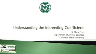 Understanding the Inbreeding Coefficient by Dr Mark Enns Part 1 [upl. by Ontine]