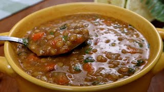 طبخ وصفة شوربة عدس سهلة ولذيذة وصحية A Lentil soup recipe thats Easy Delicious and Healthy [upl. by Ajram73]