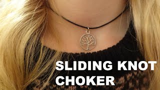 Easiest DIY Sliding Knot Choker Necklace Optional Choker [upl. by Halilahk]