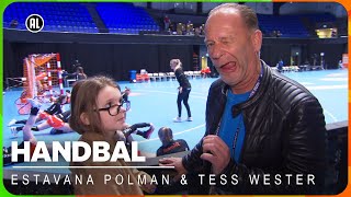 Stiekem ESTAVANA POLMAN en TESS WESTER ontmoeten  UNDERCOVER bij handbal wedstrijd  ZAPPSPORT [upl. by Odlaw]