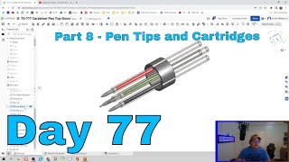 Carabiner Pen TopDown pt8  Ink Pens and Cartridges  Day 77 of 100 OnShape Journey [upl. by Alimat315]