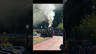 Reading amp Northern T1 2102 484 steam locomotive pulls into Jim Thorpe PA train steamtrain [upl. by Andrade]