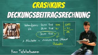 Crashkurs Deckungsbeitragsrechnung und Break Even Point ganz einfach mit einem Beispiel erklärt [upl. by Anjanette42]