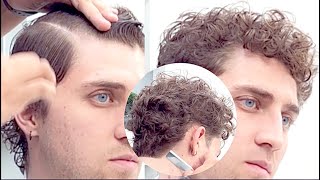 Cómo hacer corte de cabello de hombre moderno cabello rizado tendencias tutorial hairstyle [upl. by Carmella]