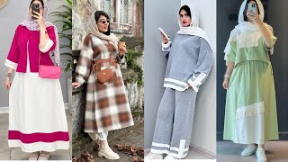 جديد تنسيقات شتاء 2025للمحجبات موضة شتاء Hijabi girl🌟 modest fashiohijab اجمل تنسيقات ملابس تركية [upl. by Keefer]