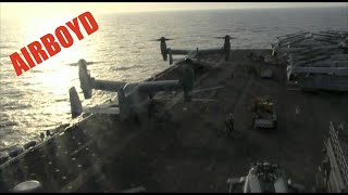 V22 Osprey Operations USS Bataan LHD 5 [upl. by Aerdied]