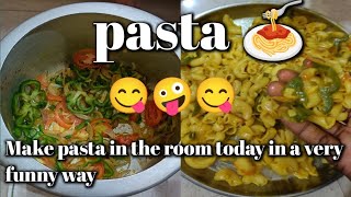 Make pasta in the room today in a very funny way 🤪🤪 [upl. by Hellman]