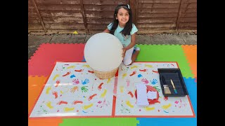 How to make Paper Mache Giant Surprise Balloon Making Decorating and cracking open Fun for kids [upl. by Barram]