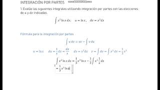 1 Evalúe las siguientes integrales utilizando integración por partes con las elecciones de u y dv [upl. by Nirihs108]