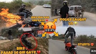 motovlog Bikepahadsegirgaye💔🤬Policecaughtus😭aaglaggayebikemai🤬 [upl. by Ahsinned528]