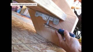 How to Force Tread Back into Dado Stringer – Basement Stair Repairs [upl. by Euqinue]