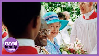 The Queen and Prince Philip Meet Archbishop Desmond Tutu [upl. by Vonny454]