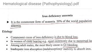 Iron deficiency amp Megaloblastic Anemia with PDF Notes  Hematological Disease  Pathophysiology [upl. by Pickens]