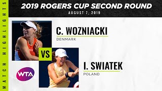 Caroline Wozniacki vs Iga Swiatek  2019 Rogers Cup Second Round  WTA Highlights [upl. by Ahsi235]